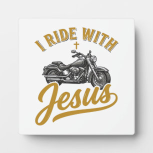 Christlicher Biker Ich Fahre Mit Jesus Vintage Mot Fotoplatte