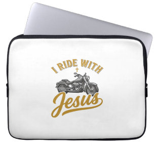 Christlicher Biker Ich Fahre Mit Jesus Vintage Mot Laptopschutzhülle