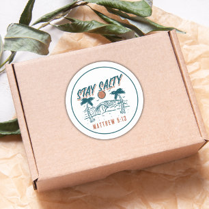 Christlicher Bleibe Salty Matthew 5:13 Verse Retro Runder Aufkleber