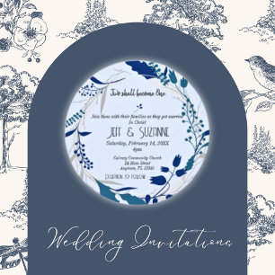 Christlicher Blumenkranz zwei wird eine Hochzeit Einladung