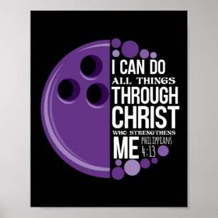 Christlicher Bowling Funny Personalisiert Team Ges Poster