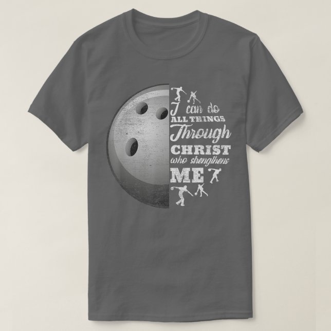 Christlicher Bowling Funny Personalisiert Team Ges T-Shirt (Design vorne)
