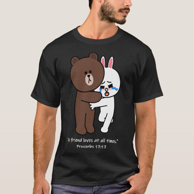 Christlicher brauner Bär Bunny Cony Rabbit A Frien T-Shirt (Vorderseite)