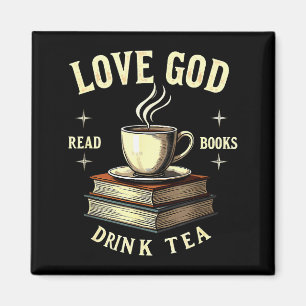 Christlicher Bücherwurm liebt Gott, liest Bücher,  Magnet