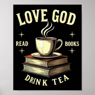 Christlicher Bücherwurm liebt Gott, liest Bücher, Poster