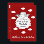 Christlicher Cloud Angel Happy 70. Geburtstag Rot Einladung<br><div class="desc">Passen Sie den Text auf dieser Geburtstagseinladung mit der bereitgestellten Vorlage einfach an. Teil der "Angels and clouds" Geburtstagsreihe.</div>
