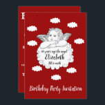 Christlicher Cloud Angel Happy 90. Geburtstag Rot Einladung<br><div class="desc">Passen Sie den Text auf dieser Geburtstagseinladung mit der bereitgestellten Vorlage einfach an. Teil der "Angels and clouds" Geburtstagsreihe.</div>