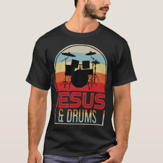 Christlicher Drummer Gift Drums Music Jesus Christ T-Shirt