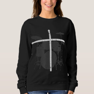 Christlicher Drummer Jesus Christus Trommelstöcke Sweatshirt
