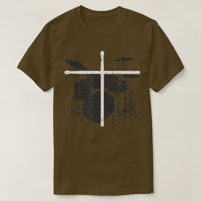 Christlicher Drummer Jesus Christus Trommelstöcke  T-Shirt (Design vorne)