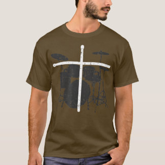 Christlicher Drummer Jesus Christus Trommelstöcke T-Shirt