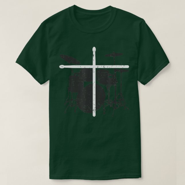 Christlicher Drummer Jesus Christus Trommelstöcke  T-Shirt (Design vorne)