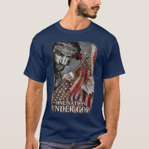 Christlicher Eine Nation unter Gott Adler Amerikan T-Shirt