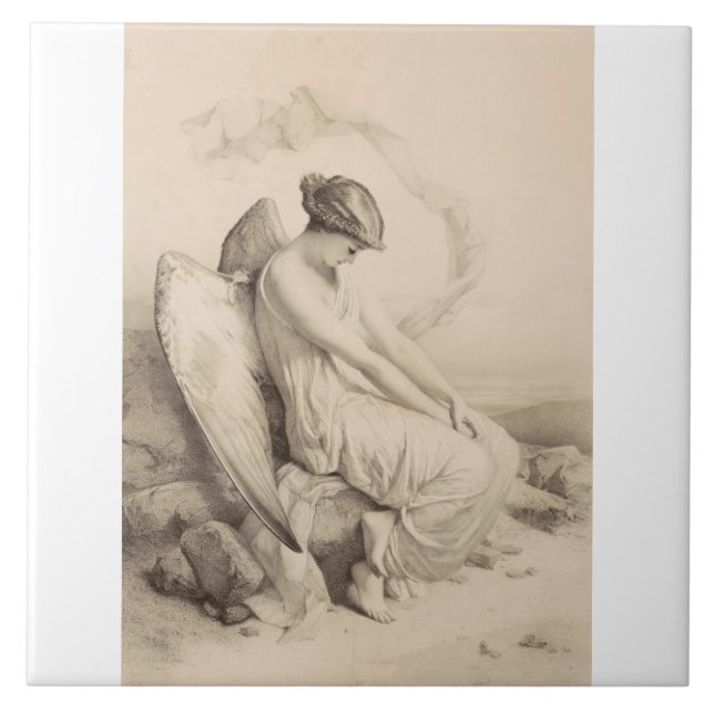 Christlicher Engel auf Stein Fliese (Vorderseite)