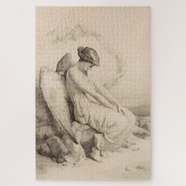Christlicher Engel auf Stein Puzzle (Vertikal)