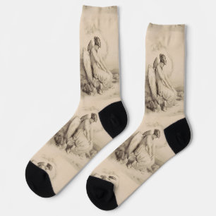 Christlicher Engel auf Stein Socken