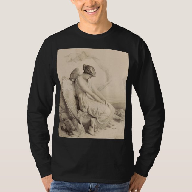 Christlicher Engel auf Stein T-Shirt (Vorderseite)