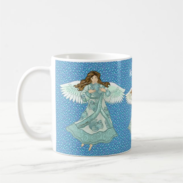 Christlicher Engel im Ozean Kaffeetasse (Links)