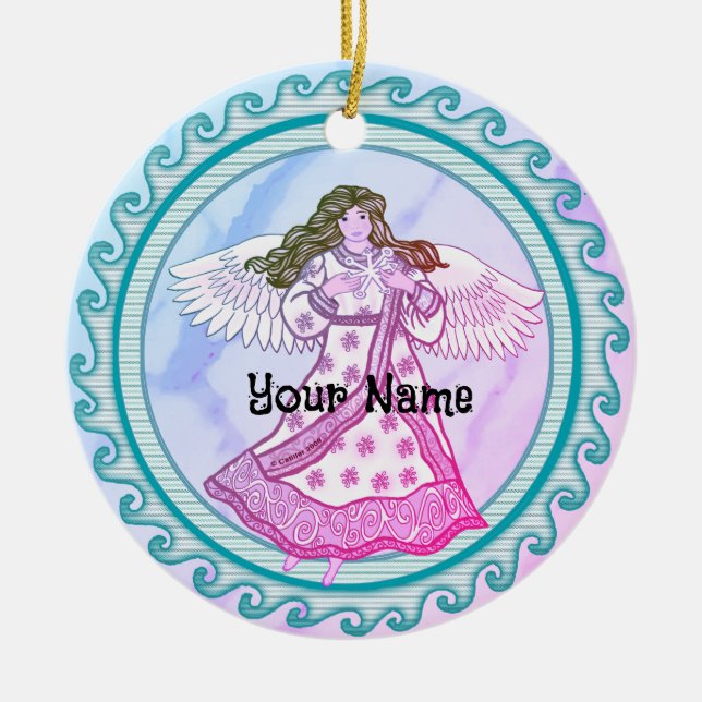 Christlicher Engel Keramik Ornament (Vorne)