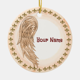 Christlicher Engel mit einem Flügel Keramik Ornament