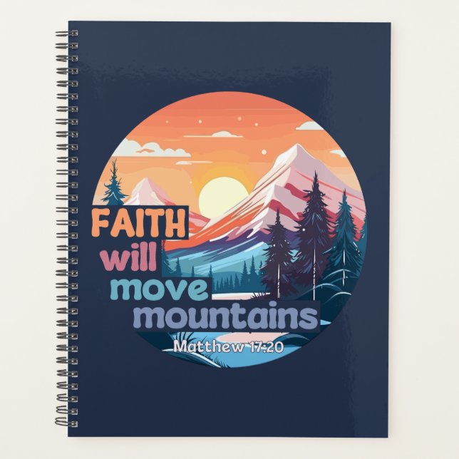 Christlicher Entwurf Faith Move Mountains Planer (Vorderseite)
