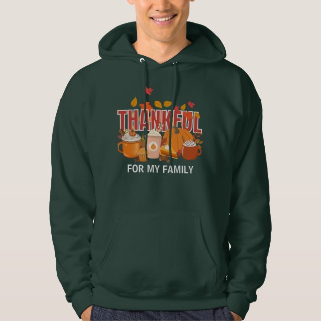Christlicher Erntedank Pumpkin THANKFUL Familie Hoodie (Vorderseite)
