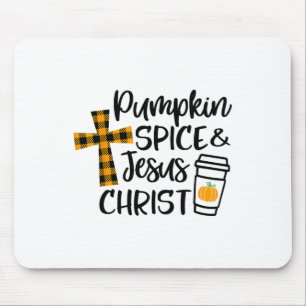 Christlicher Fall Pumpkin Gewürz und Jesus Christu Mousepad
