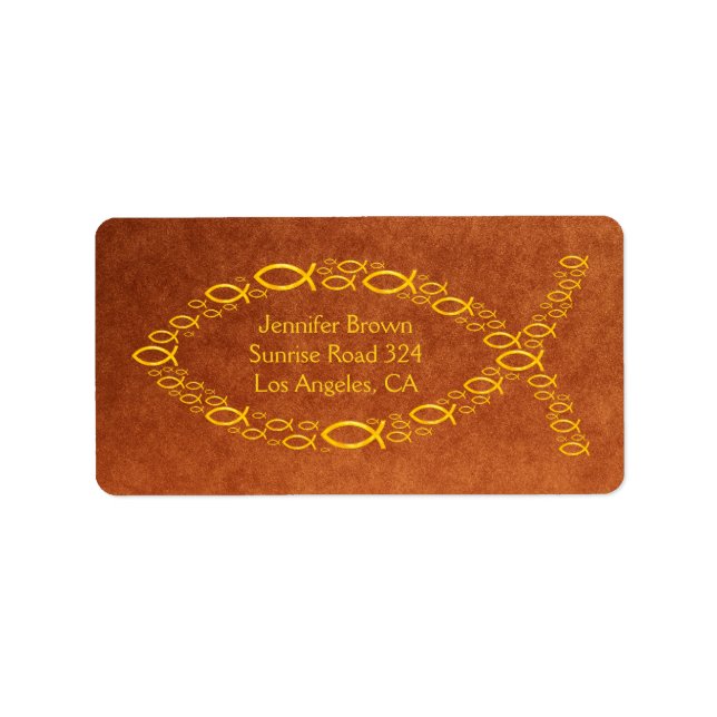 Christlicher Fisch | Adressaufkleber (Vorne)