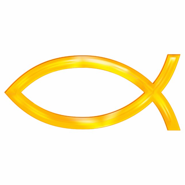 Christlicher Fisch - Bildhauerei Fotoskulptur Magnet (Vorne)