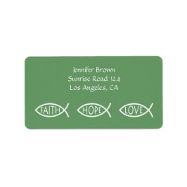 Christlicher Fisch | GLAUBWÜRDIGE LIEBE Adressaufkleber