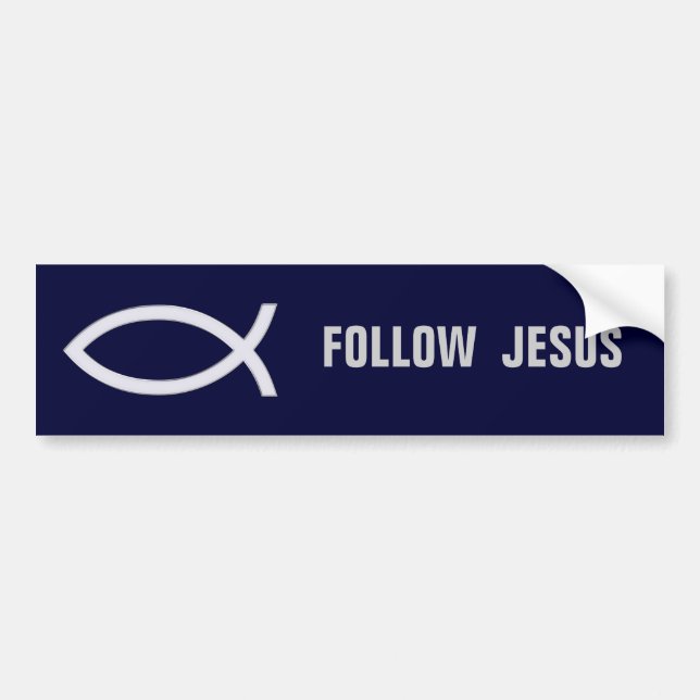Christlicher Fisch | Jesus folgen Autoaufkleber (Vorne)