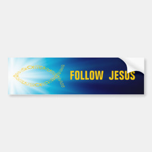 Christlicher Fisch   Jesus folgen Autoaufkleber