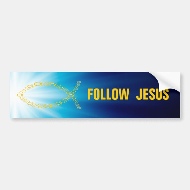 Christlicher Fisch | Jesus folgen Autoaufkleber (Vorne)