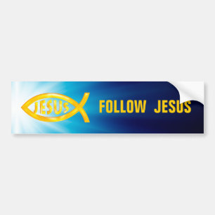 Christlicher Fisch   Jesus folgen Autoaufkleber