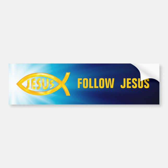 Christlicher Fisch | Jesus folgen Autoaufkleber (Vorne)