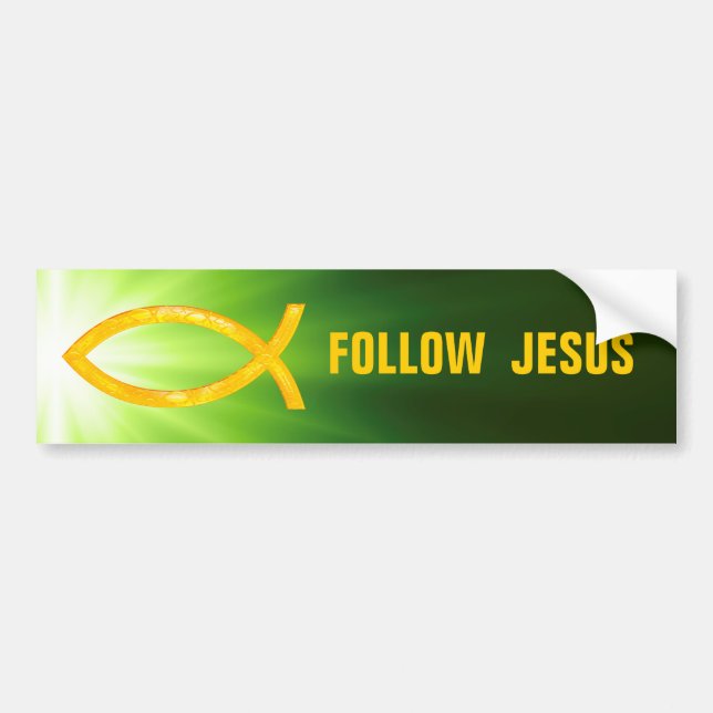 Christlicher Fisch | Jesus folgen Autoaufkleber (Vorne)