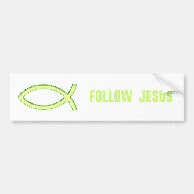 Christlicher Fisch | Jesus folgen Autoaufkleber (Vorne)