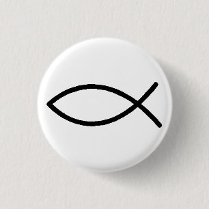 Christlicher Fisch-Knopf Button