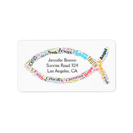 Christlicher Fisch | Liebe Jesus Adressaufkleber