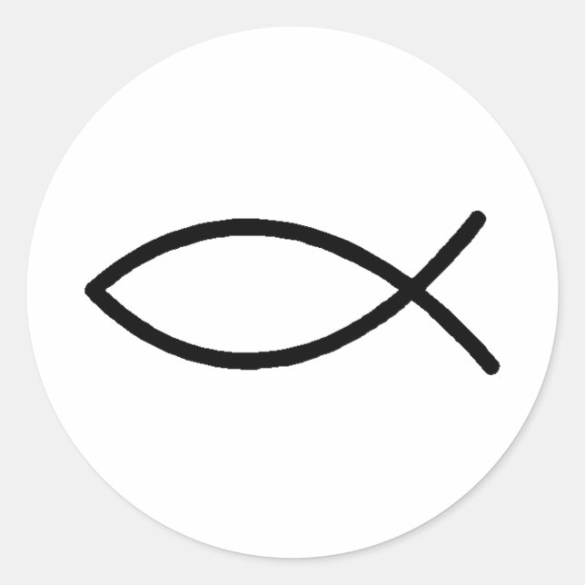Christlicher Fisch Runder Aufkleber (Vorderseite)