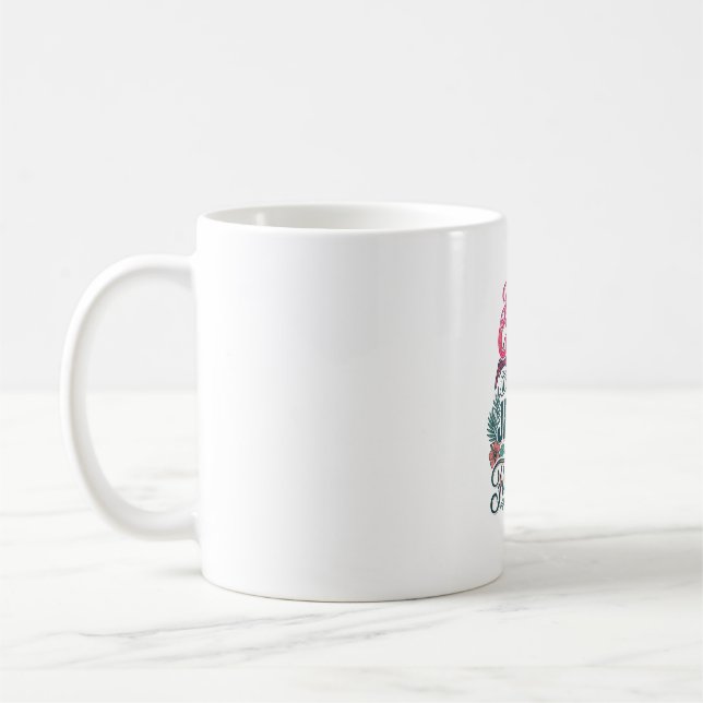 Christlicher Flamingo Mädchen Vintage Kaffeetasse (Links)