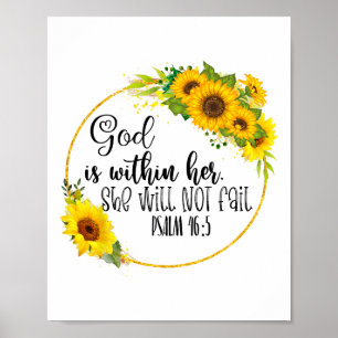Christlicher, floraler Gott ist in ihr wird sie ni Poster