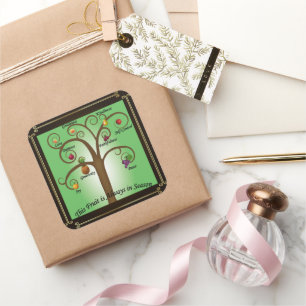 Christlicher Frucht-des-Geistes-Aufkleber Quadratischer Aufkleber