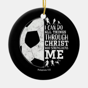 Christlicher Fußball Alles, was ich tun kann durch Keramik Ornament