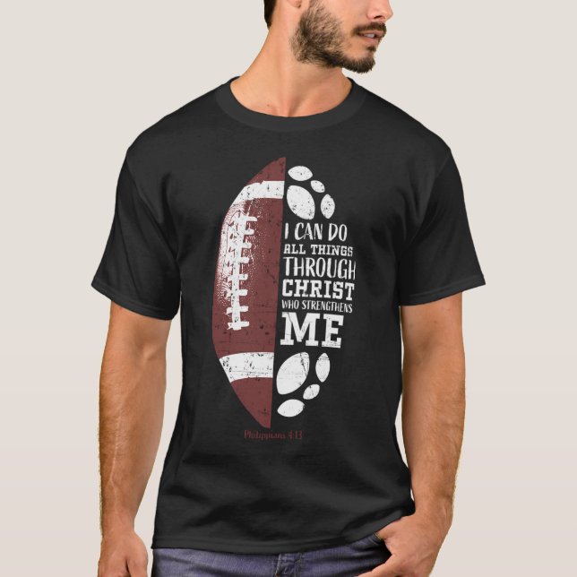 Christlicher Fußball im religiösen Verse T-Shirt (Vorderseite)