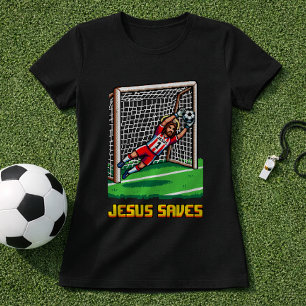 Christlicher Fußball-Torwart Pixel-art Torwart T-Shirt