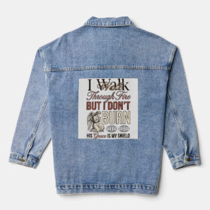 Christlicher Gang durch Feuer Vintage Jeansjacke