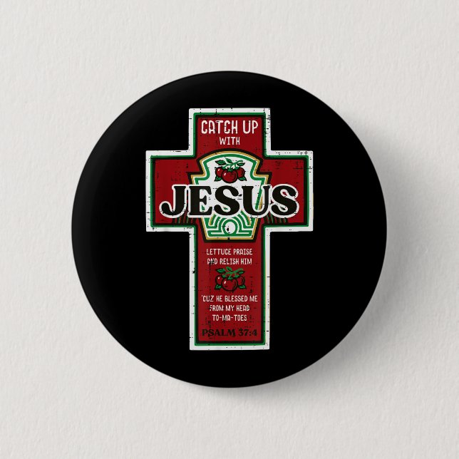 Christlicher Gang mit dem Herrn Lustig Chup Männer Button (Vorderseite)