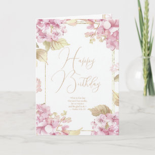 Christlicher Geburtstag Rosa Floral Schrift Karte
