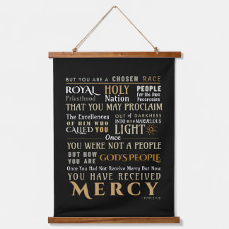Christlicher Glaube 1 Peter 2:9-10 Sie sind ausgew Wandteppich Mit Holzrahmen